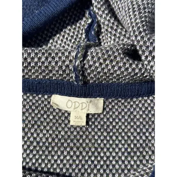 Oddi Camo Knit Hoodie Sweater Large Green Purple Navy Pullover Casual Streetwear - Picture 5 of 11